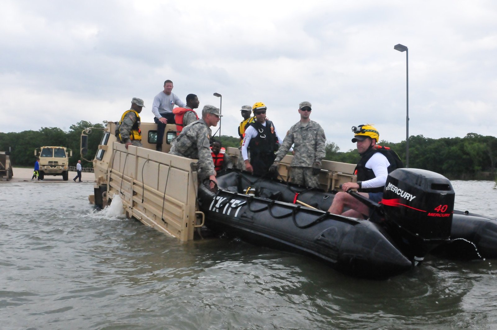 Flood rescue boat operations